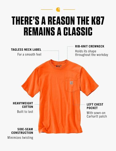 Carhartt Men's Loose Fit Heavyweight Short-Sleeve Pocket T-Shirt K87 - Brite Lime, 3X-Large Tall US in Kuwait