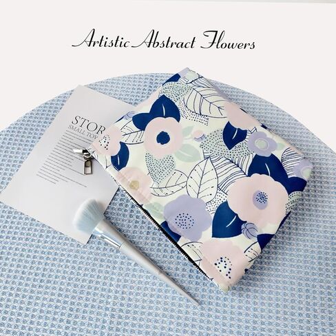 STARDW Aesthetic Makeup Bag Cosmetic Bags for Women and Girls, Large Capacity Canvas Travel Makeup Bag,Makeup Organizer Bag Zipper Pouch (Garden) in Kuwait