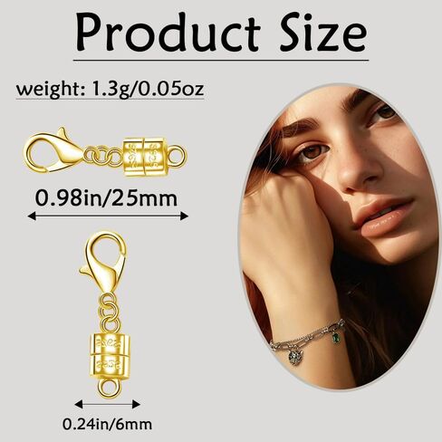 925 Silver Magnetic Necklace Clasp with Lobster Clasp,Magnetic Necklace Clasps and Closures for Bracelet Necklace Extender (5silvery) in Kuwait