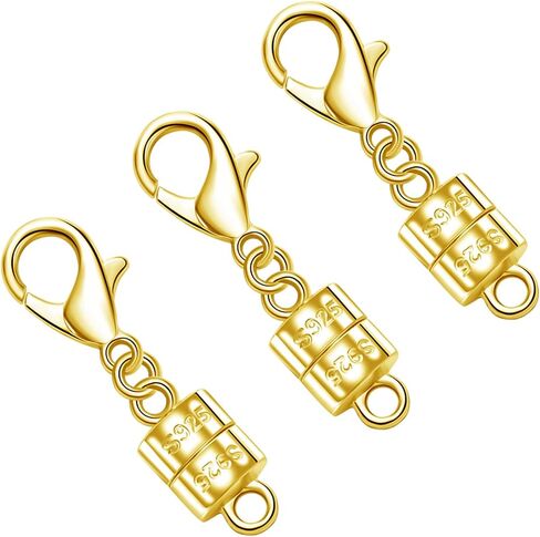 925 Silver Magnetic Necklace Clasp with Lobster Clasp,Magnetic Necklace Clasps and Closures for Bracelet Necklace Extender (5silvery) in Kuwait