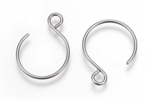 100pcs Adabele 316 Grade Surgical Stainless Steel Hypoallergenic 15mm Round Hoop Earring Hooks Ear Wire (Wire 0.7mm/21 Gauge) for DIY Earrings Jewelry Making SEF8-1 in Kuwait