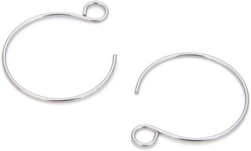 100pcs Adabele 316 Grade Surgical Stainless Steel Hypoallergenic 15mm Round Hoop Earring Hooks Ear Wire (Wire 0.7mm/21 Gauge) for DIY Earrings Jewelry Making SEF8-1 in Kuwait