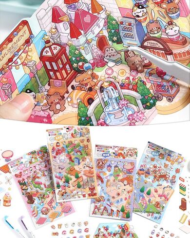DIY 3D House Stickers,Fun DIY Scene Make Your Own Supermarket Stickers in Saudi Arabia