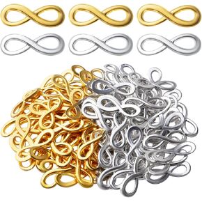 BronaGrand Infinity Symbol Charms Pendants Alloy Infinity Connector Bead Charms for DIY Necklace Bracelet Jewelry Findings Making Accessory