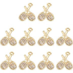 Dicosmetic Cubic Zirconia Charm 18K Gold Plated Brass Dangle Charm Sups