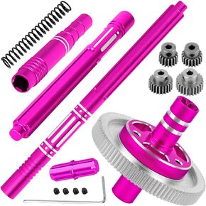 RC 91T Slipper Clutch 0.6 Pitch Gear w/(19T 21T 23T 25T) Pinions & Center Drive Shaft Upgrades Part for 1/10 Granite 4X4/Granite 4x2 Mega550,Red