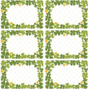 Lucleag 180 PCS St. Patrick's Day Name Tags Stickers, St. Patrick's Shamrock Name Stickers Gift Tags Labels for St. Patrick's Day Irish Presents Clothes Classroom Organizing Jar, 2x3 Inch