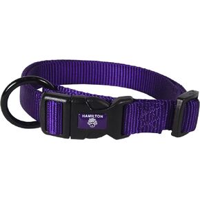 Hamilton Adjustable Nylon Dog Collar, Purple, 1" x 18-26"