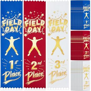 Tigeen 300 Pieces School Field Day Ribbons Award Ribbons 1st, 2nd, 3rd Place Participation Ribbon Bookmark Style Prize Ribbons Winner Recognition Ribbons for Medals Competition Sports Event Contests