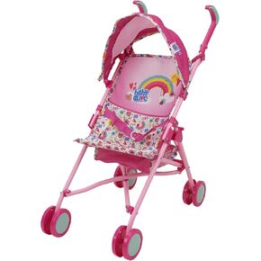 Baby Alive: Doll Stroller - Pink & Rainbow - Fits Dolls Up to 24", Retractable Canopy, Safety Harness for Baby Doll, Two-Toned Handle & Wheels, Storage Basket, for Kids Ages 3+