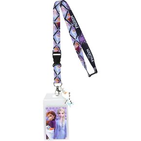 Disney Frozen Elsa and Anna Lanyard with ID Badge Holder and 2.5" Rubber Olaf Charm