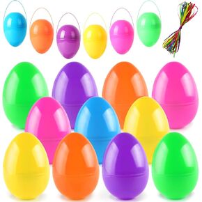 Rosaui 24pcs البيض البلاستيكي الفارغ - 6 ألوان زاهية 3.5 بوصة قابلة للملء بيض عيد الفصح - حلوى العطلات ومفاجآت مربع هدايا - حشوات سلة عيد الفصح - ديكور عيد الفصح - عيد الفصح مطاردة البيض