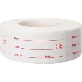 500 PCS علامات فريزر ، 1 × 2 بوصة ملصقات تاريخ الطعام تسميات تاريخ الثلاجة علامات الطعام لحاويات الطعام ، سهلة الكتابة على (الأزرق) in Kuwait