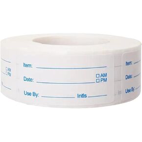 500 Pcs Freezer Labels, 1 x 2 Inch Food Date Stickers Food Date Labels Refrigerator Food Labels for Food Containers, Easy to Write On(Blue)