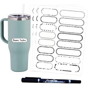 Self-Laminating Waterproof Water Bottle Labels - 320PCS Write-on Name Label Stickers for Baby Daycare, Kids School Supplies and Home Organization All-Purpose