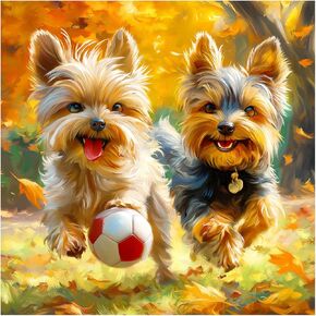 FHBUBPUP Dog Diamond Painting Kits للبالغين ، مجموعات فن الماس الجرو للمبتدئين ، 5D DIY Full Drill Round Diamond Gem Art ، هدية حرفية مناسبة لزينة الجدار المنزلي 12 × 12 بوصة