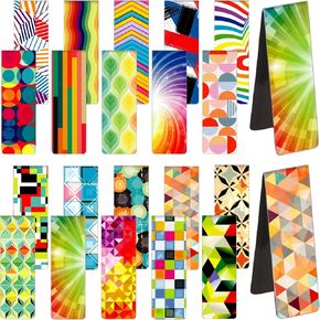 80 Pcs Optical Magnetic Bookmarks, Laminated Magnet Book Markers, Colorful Bookmarks for Kids Book Lovers Foldable Magnet Bookmark Clips Reading Bookmarks for Classroom School Office Stationery Supply