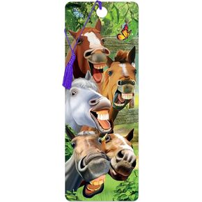 Bookmark - Horsing Around from Deluxebase. A Horse Book Marker with lenticular 3D Artwork Licensed from Renowned Artist Michael Searle