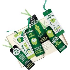 Fun Express Mental Health Awareness Bookmarks - Bulk Set of 48 - Fundraiser, Event, Classroom and Stationery, Green, 48 Pieces
