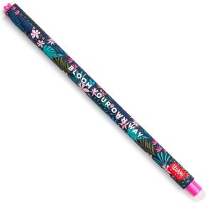 LEGAMI Erasable Gel Pen, 0.8 cm Diameter, Flora Design, Turquoise Thermosensitive Ink, Ball on the End Point of the Pen to Feed the Ink, Does Not Consume the Paper, 0.7 mm Tip Diameter