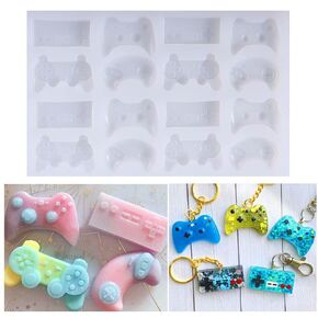 Liscra Game Controller Resin Molds, 16 Cavity Video Game Controller Molds for Jewelry Keychain, Pendent Necklace, UV Resin Crafts, DIY Jewelry Making,Pet Tag