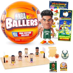 ZURU NBA Ballers Basketball Player Mini Figures Mystery Set - Bundle with Surprise Mini Basketball Stars Figurines Plus Stickers, More | Collectible NBA Athlete Figures