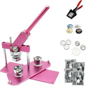 ChiButtons Pro 32mm (1.25") Metric Button Maker B400 Kit | All-Metal Press w/ 200 Parts, Interchangeable Moulds & Handling Paper Cutter | Promo Buttons, Branded Pins, Event Souvenirs (Black-New)