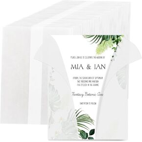 Sukh Pre-Folded Vellum Paper - 50 PCS Pre-Folded Vellum Jackets For 5x7 Invitation tissue paper inserts Translucent Vellum Paper Wraps for Wedding Invitation Vellum Envelope Acrylic Invitation Wraps