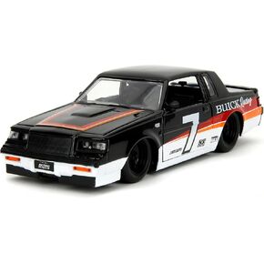Bigtime Muscle 1:24 1987 Buick Grand National Die-Cast Car, Toys for Kids and Adults(Black/White)