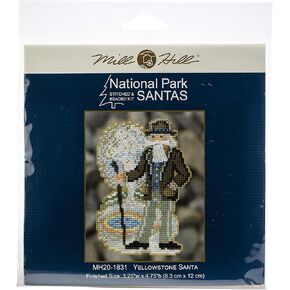 Yellowstone Santa Beaded Counted Cross Stitch Ornament Kit Mill Hill 2018 National Park Santas MH201831