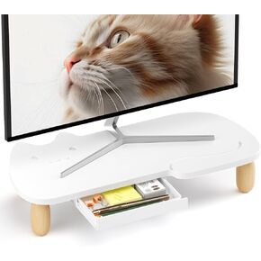 Monitor Stand Riser,Cookie-Shaped Sturdy Wood Computer Monitor Stand, Monitor Stand Riser, Multi-Purpose Desktop Organizer Riser for Computer,Laptop,Printer,TV,khaki in Kuwait