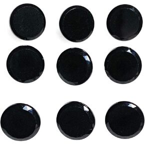9 Jet Glass Shiny Black Buttons Set -Diamond Cut Edge Faceted Style 3/8'' 11mm for,Blouses, Shirts Etc