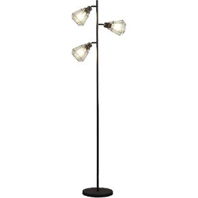 HomeRoots 66" Black Three Light Tree Floor Lamp Set