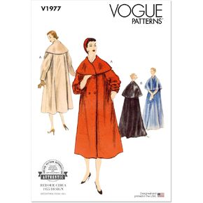 Vogue Misses' Vintage 1955 Coats Sewing Pattern Packet, Sizes 6-8-10-12-14, Multicolor