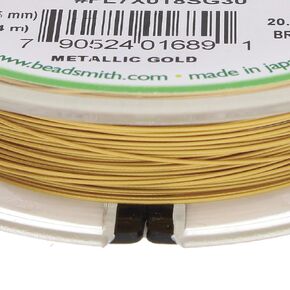 The Beadsmith Flex-Rite 7 Strand Nylon المطلي بالفولاذ المقاوم للصدأ ، وإمداد المجوهرات (.018 DIA ، الذهب-30 قدمًا)