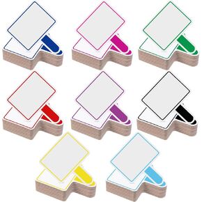 Crtiin 40 Pcs Colorful Dry Erase Paddles Auction Paddles Mini Dry Erase Board Small Handheld Double Sided Whiteboard Quick Response Answer Board for Student Teaching Classroom (Multi Color)