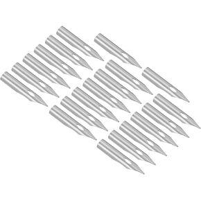 PATIKIL 0.38mm Line Width Fountain Pen Nib Replacement, 20 Pack 304 Stainless Steel Ink Dip Calligraphy Pen Nib for Drawing Writing, Silver