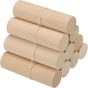 PATIKIL 1-1/8 x 4 Inch Dowel Rods Wood Sticks, 10 Pcs Unfinished Wooden Dowel Rods Round Dowels Hardwood Sticks for DIY Crafts and Home Decor