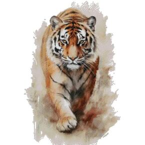 Tiger walks in, wild animal cotton counted cross stitch kits,150x200 stitch, 26x36cm, Egyptian cotton thread, 14 count counted cross stitch kits