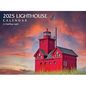 2025 Lighthouse Wall Calendar "A Guiding Light" - Bible verse on every page.
