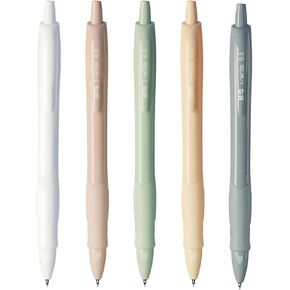M&G Gel Pens 5 Pack, Retractable Gel Ink Pens Fine Point 0.5mm, Quick Dry Gel Ink Rollerball Pens with Premium Ink & Comfort Grip for Journaling Smooth Writing Office School Home(4 Black + 1 Red)