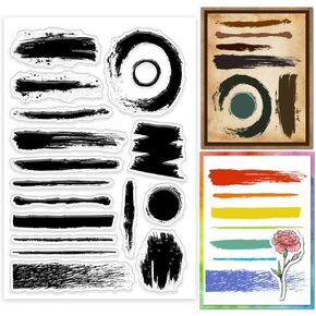 GLOBLELAND Brush Strokes Background Clear Stamps Stains Background Silicone Clear Stamp Seals Ink Stains Texture Transparent Stamps for DIY Scrapbooking Cards Making Photo Album Journal