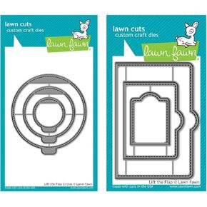 Lawn Fawn - Lift The Flap Circles and Lift The Flap Rectangles - 2 Unique Stitched Doors Lawn Cut Die Sets