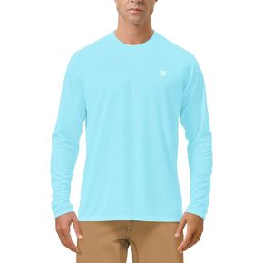Roadbox Mens UPF 50+ UV Sun Protection Shirts Outdoor Long Sleeve SPF Rash Guard for Fishing Hiking Swimming Running