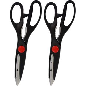 Set of 4 Black Stainless Steel Comfort Grip Scissors 8.5" Multi-Purpose Shears Perfect for Any Kitchen, Crafting Table, and More!