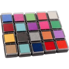 24 Pack Craft Ink Pad Stamps Partner DIY Color,24 Color Craft Ink Pad for Stamps, Paper, Scrapbooking, Wood, Fabric