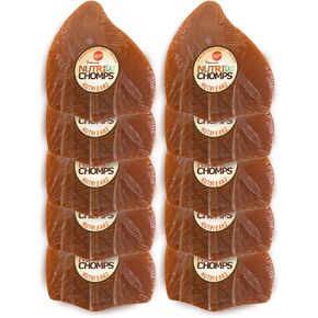 NutriChomps Nutri Ears-Easy to Digest, Rawhide-Free Dog Treats, Bundle of 10, Real Chicken Flavor, Brown (NT082V-10)