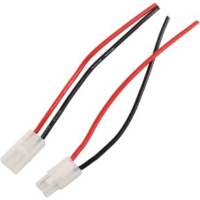 E-outstanding 2pcs 16AWG 15cm Tamiya Plug Connector Male and Female Adapter Cable Wire for RC Lithium Battery Charge
