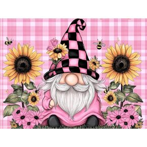Ginfonr DIY 5D Diamond Art Kits for Adults, Gnome Diamond Painting for Adults, Diamond Art Flowers Full Drill, Diamond Art Kits Embroidery Rhinestone Craft for Home Wall Decor 12 * 16 Inch8179