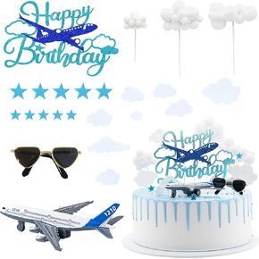 KNANA 24PCS CAKE Airplane Cake Topper Airplane Airplane Decorations for Airplane موضوع عيد ميلاد لوازم حفلة عيد ميلاد